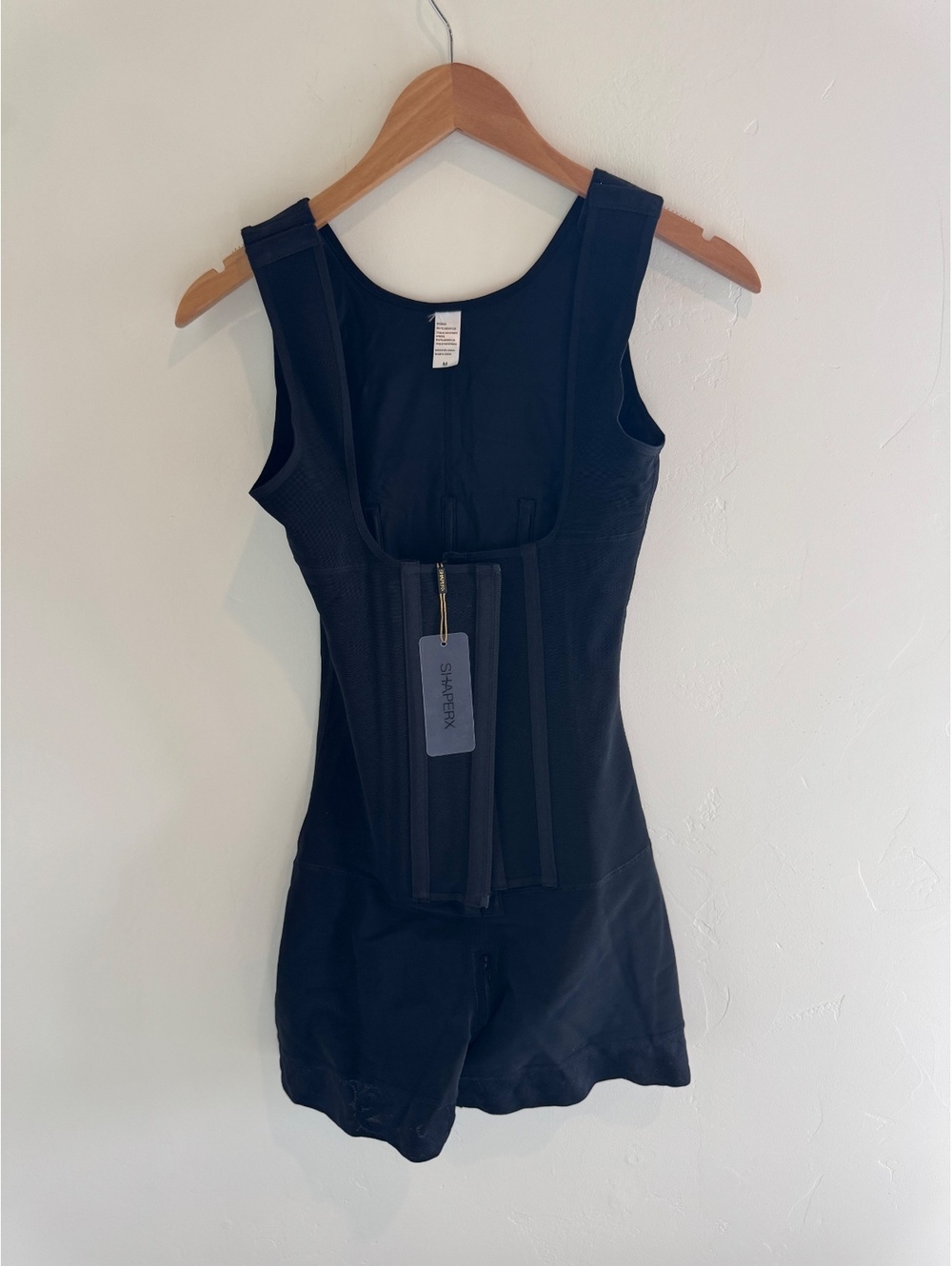 SHAPERX Black Full Body Shapewear Bodysuit Size M NWT Waist Trainer